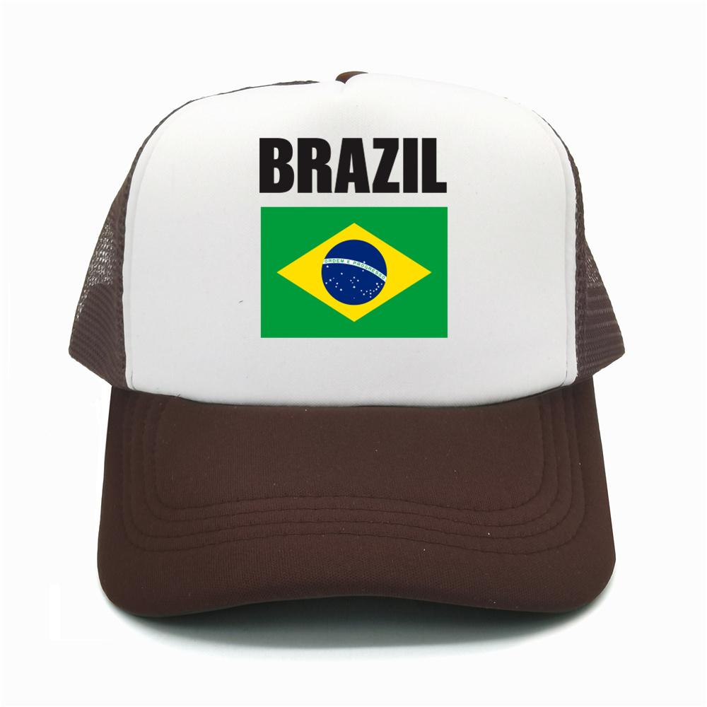 Brazil Flag Trucker Hat Adult Adjustable Mesh Net Country Fans Baseball Cap Unisex Women Hip Hop Dad Gift Hat