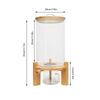 Bymaoacr 7.5L Multigrain Food Storage Tank Rice Closed Storage Fresh-keeping w/ Sealed Lid & Wooden Stand & Cup Moistureproof