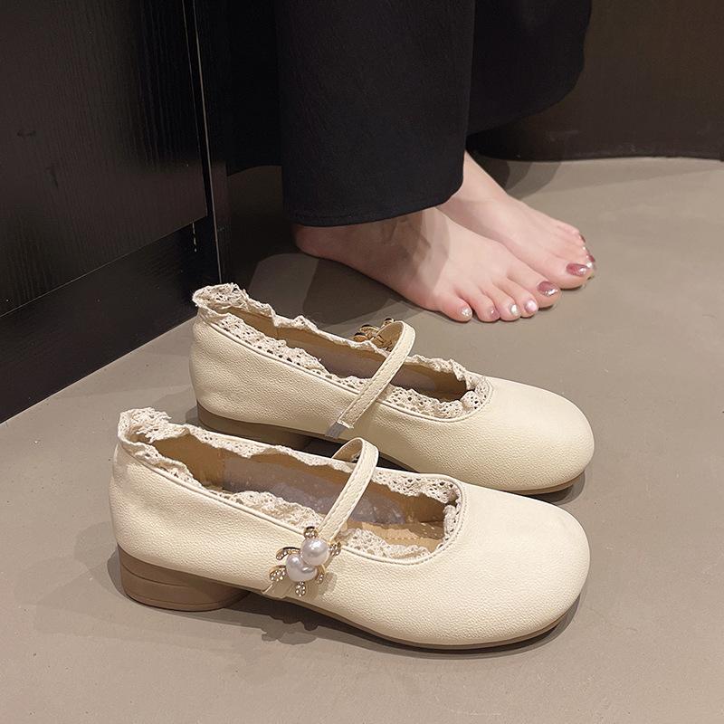 2025 new summer skirt evening shoes shallow mouth Lolita small leather shoes French low heel Mary Jane single shoes women