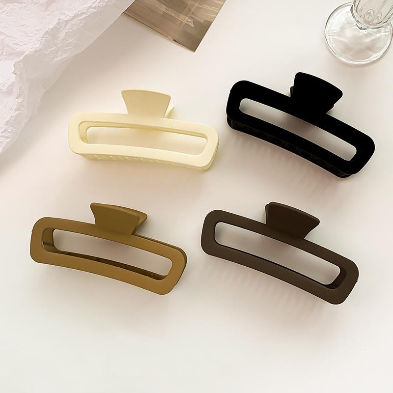Frosted simple square shark clip back head Pan hair grab clip advanced sense hair accessories