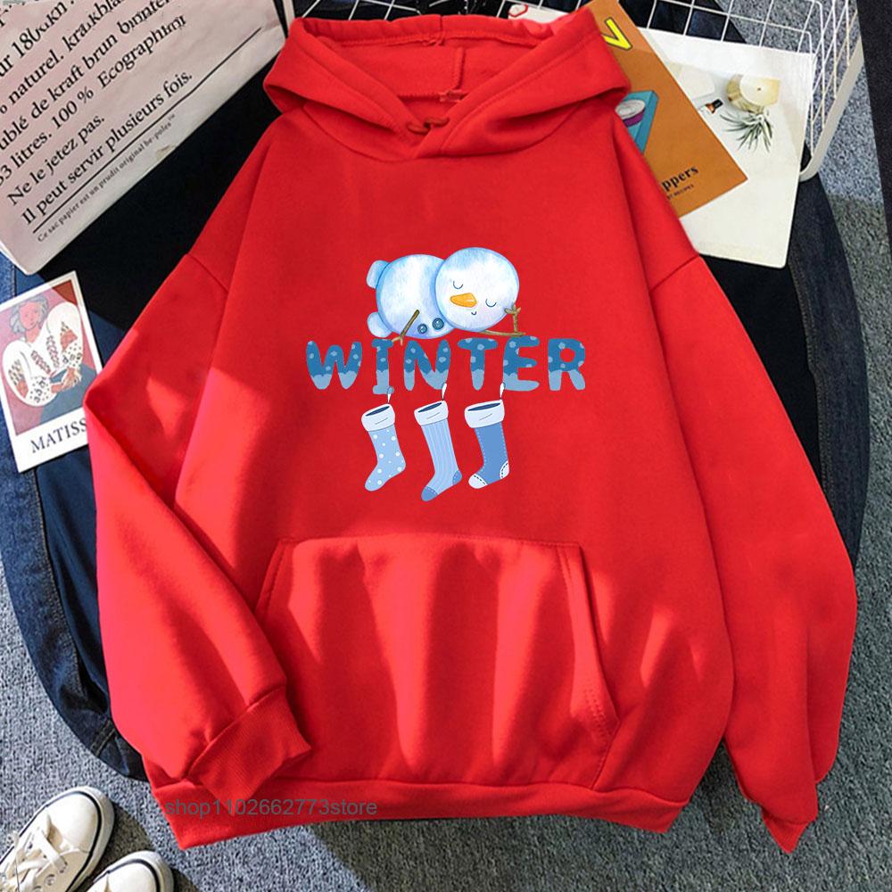 Christmas Socks Print Hoodies Blue and White Chinoiserie Sweatshirt Winter Clothes Women Cartoon Men's Long Sleeve Tops