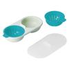 Microwave Egg Cooker Food Grade PP Removable Drain Basket Egg Cooker for Microwave Boiled EggsBlue