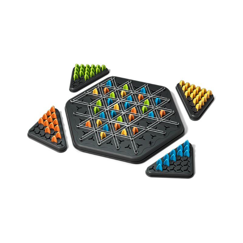 Triangle Chess Rubber Band Puzzle Toy for Kids - Multiplayer Strategy Game
