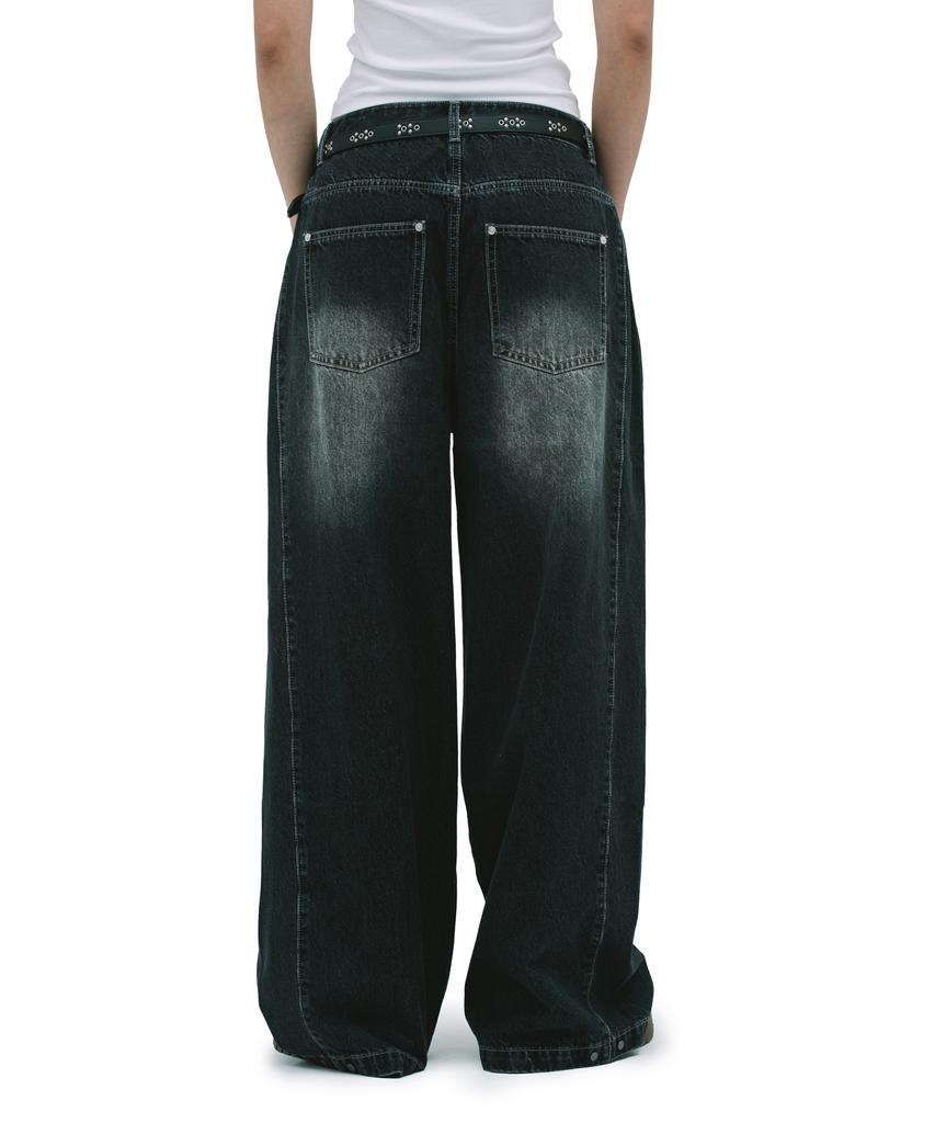 Depeugameoncheu Cat Blush Wide Pants [Black Denim]