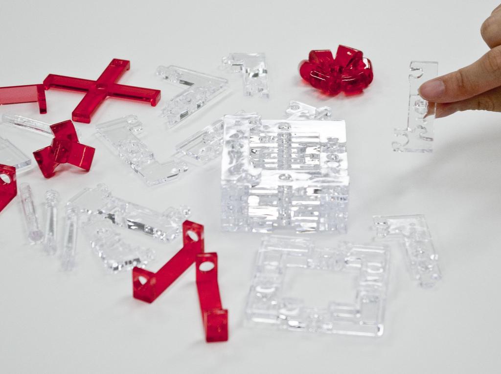Kristall Puzzle Geschenkbox Rot 50160