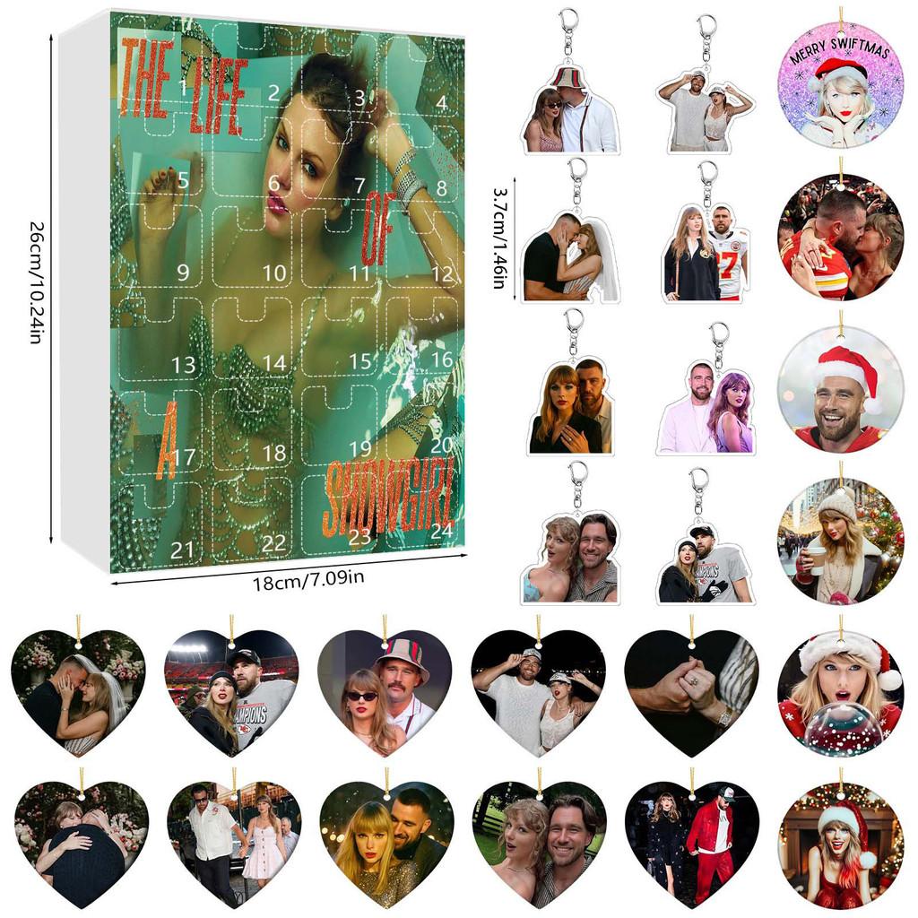 

Taylor Christmas Advent Calendar Acrylic Ornaments With 24 Pieces For Holiday Decor And Gift Giving Style D