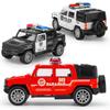 1:64 Diecast Geländepolizeiauto Modell Mini Spielzeugfahrzeug für Jungen, Simulationslegierung Streifenwagen Greifautomat Spielzeug Geschenk