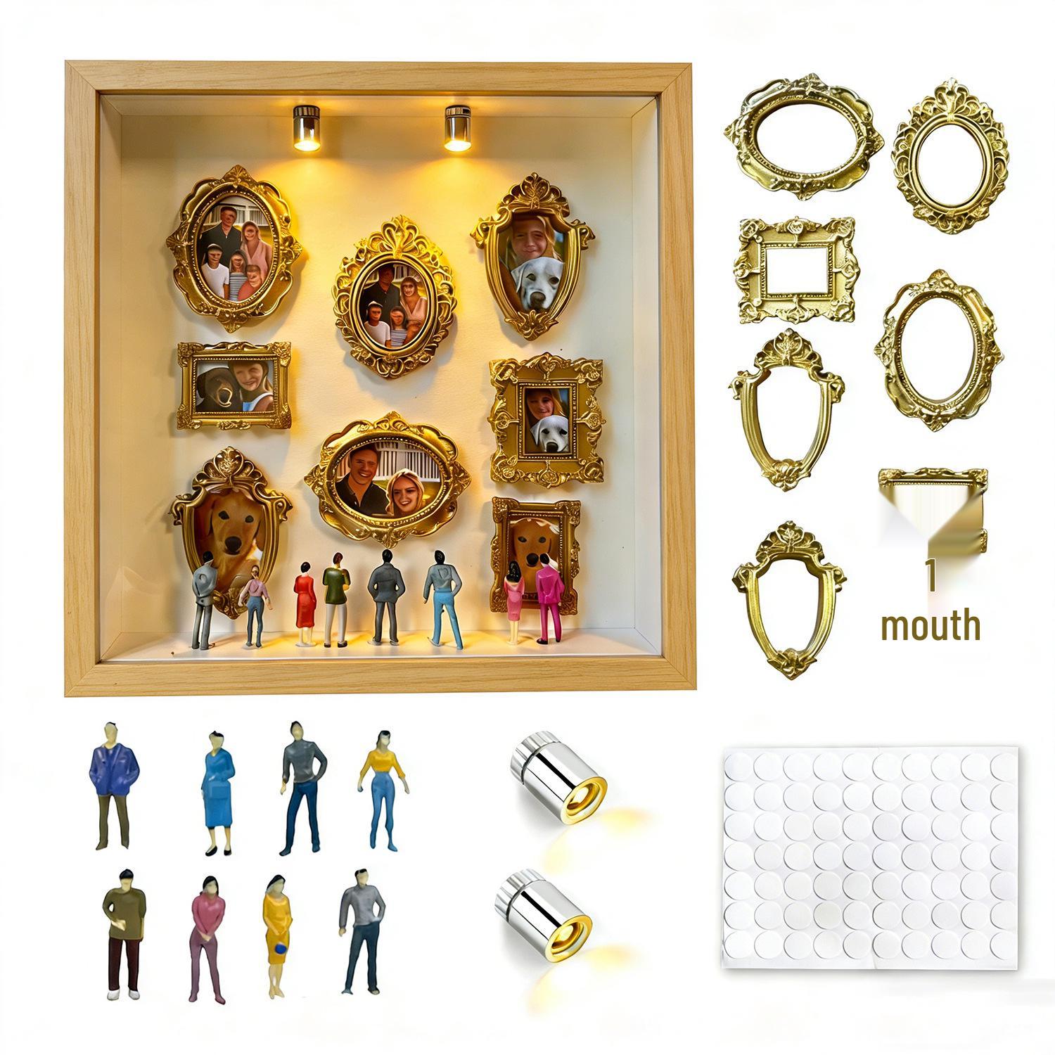 

DIY Mini Museum Silhouette Box for Valentine s Day & Birthdays 8 Mini Frames + 8 Random Figures + 2 Lights