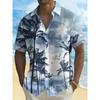 Men's Coconut Tree Printed Short Sleeve Shirt Top