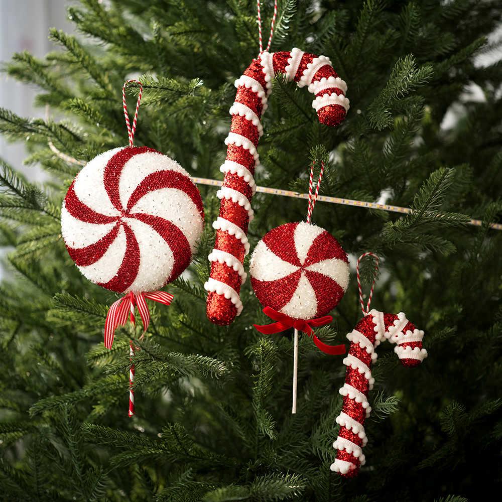Red & White Candy Cane Ornaments, Christmas Balls, and Decorations Set
