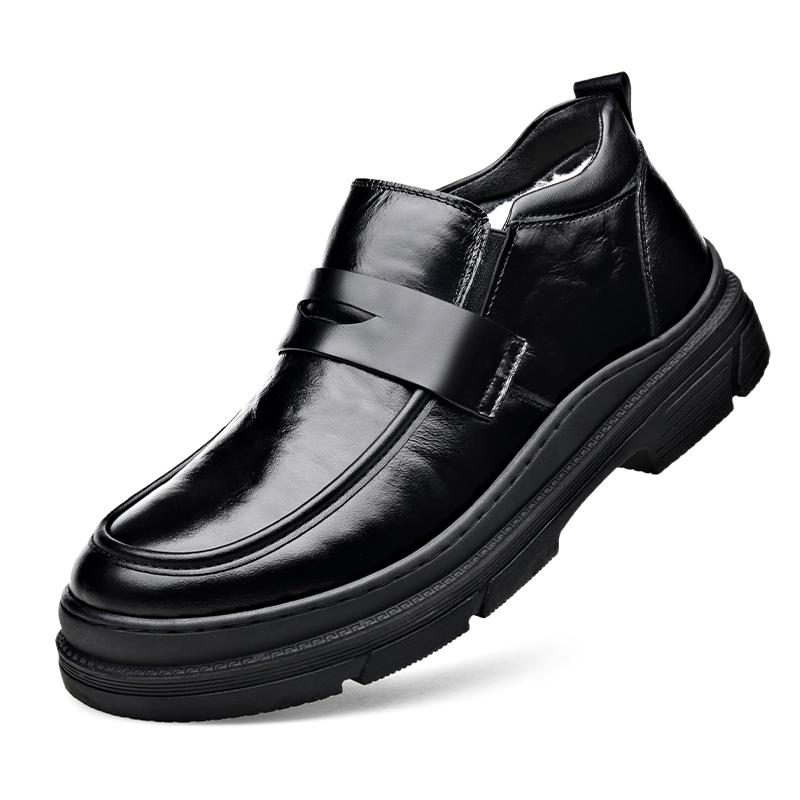 

Новые осенние и зимние мужские кожаные туфли из натуральной кожи высокого качества для отдыха, бизнеса и офиса, теплая мужская обувь для отдыха 44