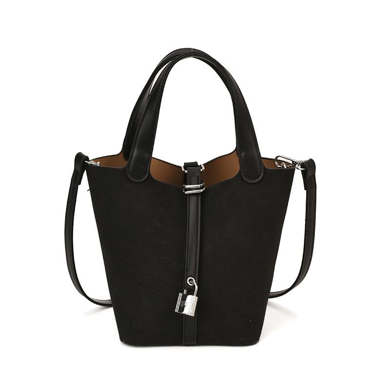 Frosted Retro Bucket Bag 2025 New Trendy Versatile Handbag Temperament Shoulder Bag Commuter Oblique Span Bag