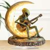 Alien Figurine Decor Boho Decor Alien Statue Alien Figure Desk Decor Garden Decor Collectible Figurines Acrylic Moon Guitarist