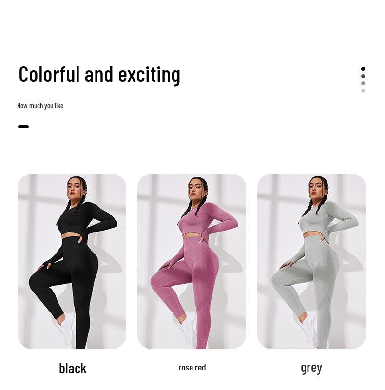 Damen Schnelltrocknender Nahtloser Yogaanzug: Hochintensives, atmungsaktives, hochtailliertes Fitness-Set im europäischen und amerikanischen Stil