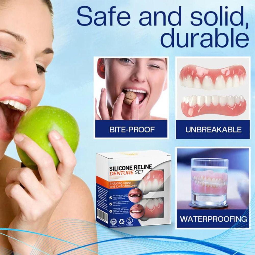 DIY Denture Liner Soft Denture Silicone Reline Kit Soft Instant Teeth  For Men And Women