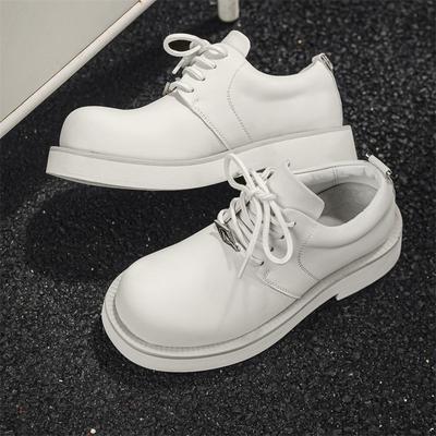 Women British Upturned Head Big Head Leather Heightened Platform Couple Casual Commuting Versatile Men's Derby Shoes