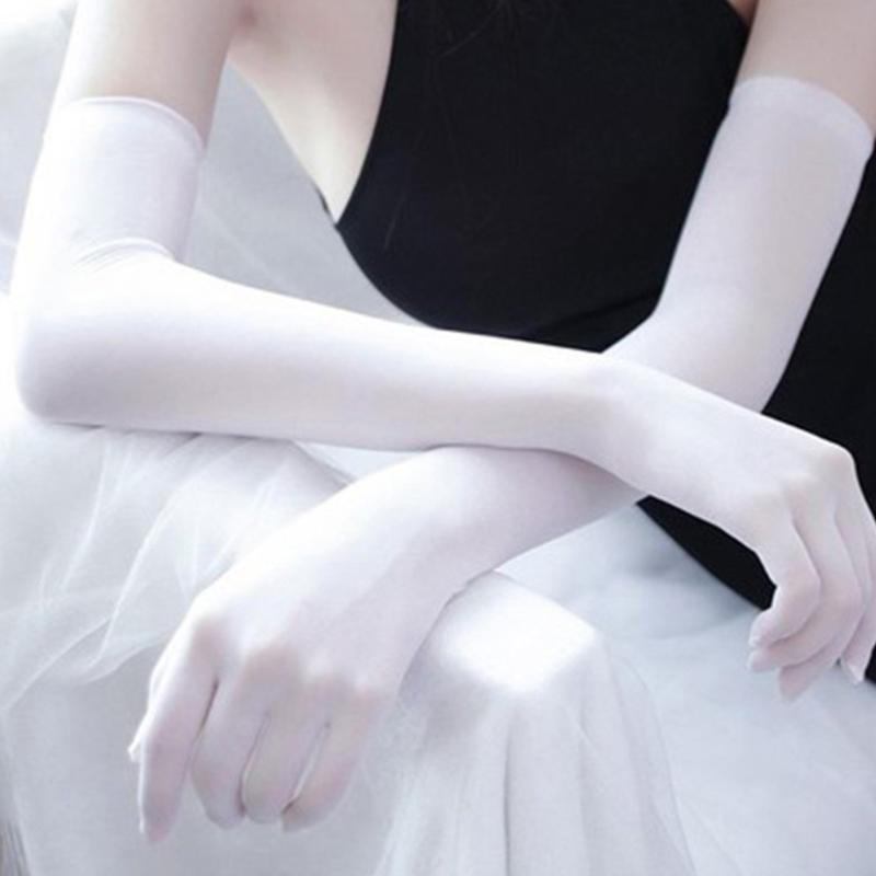 Ultra-thin Gloves for Women and Girls in Theme Party Comfortable to Wear Elastic Nightclub Tulle Long Gloves Summer