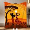 Abstract Painting African Living Throw Soft Coral Fleece Blanket 310gsm Fluffy Warm Throw for Sofa Bed Couch Bedroom Decor