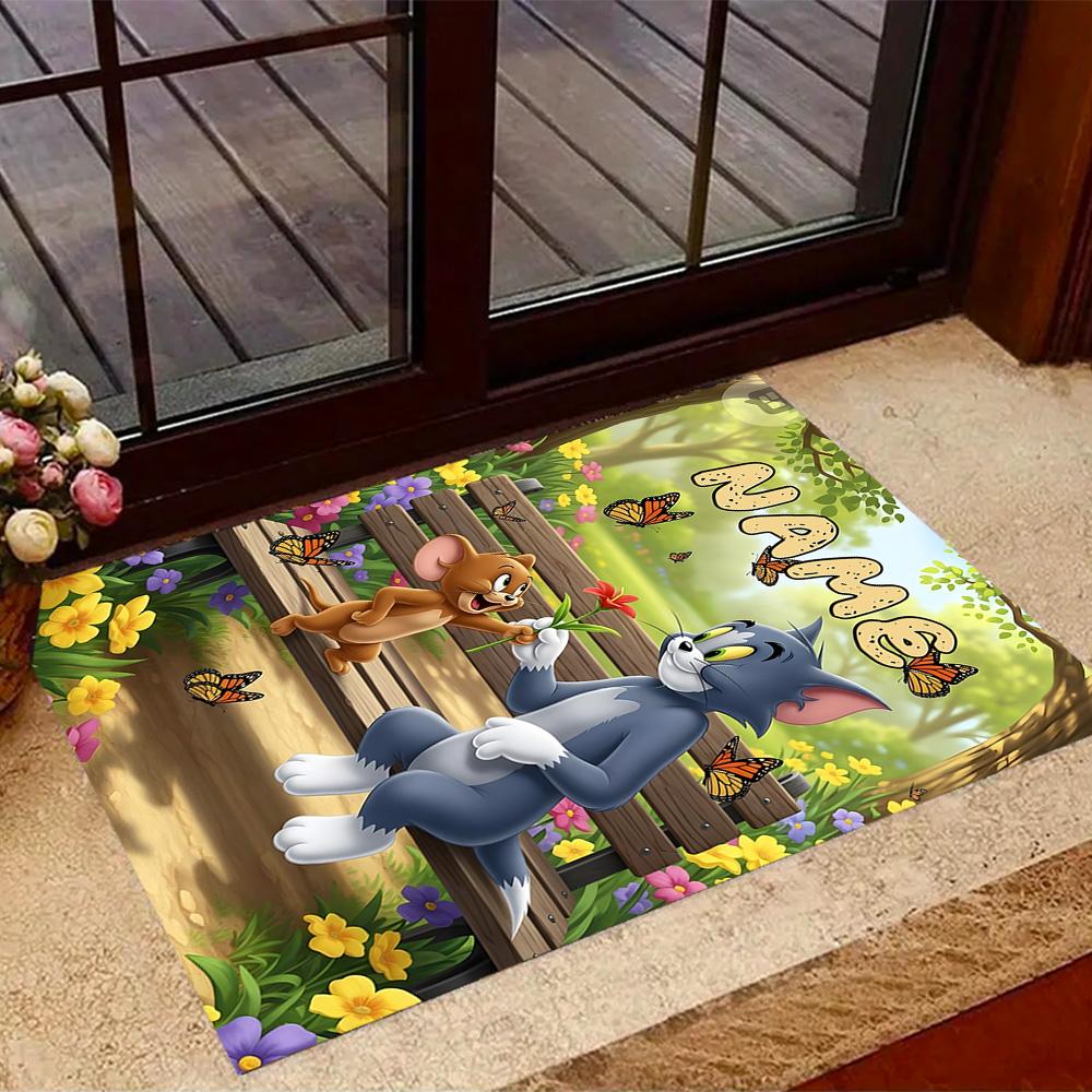 Looney Bulldog Fiery Attitude Personalized Text Carpet Perfect for Entryway Foyer Bedrooms Outdoor Anti-slip Rug Anime Office Decor Spiritual Gift