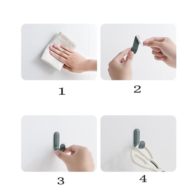 6PCS Kitchen Bathroom Organizers Adhesive Hooks