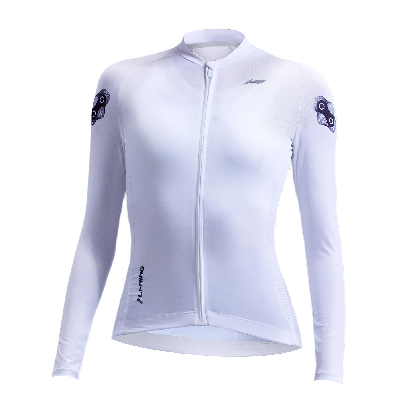 

Li-Ning Профессиональная спортивная экипировка Летняя легкая дышащая быстросохнущая высокоэластичная облегающая джерси для велоспорта с длинным рукавом Женская джерси LCTY058 S