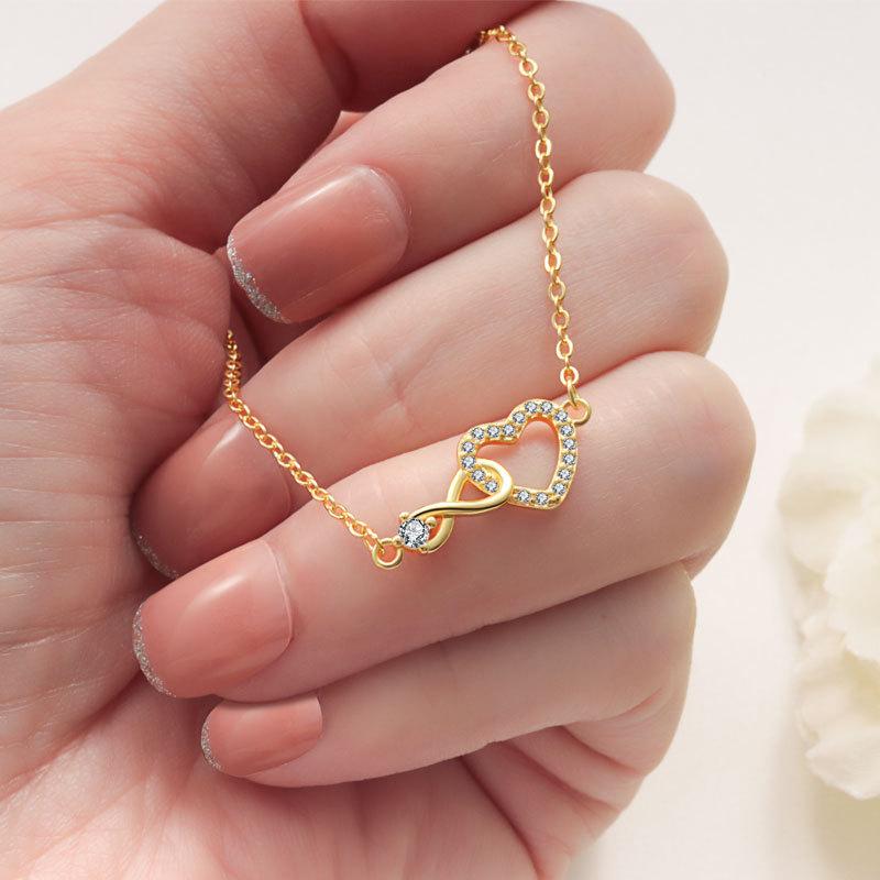 Light Luxury Infinity Symbol Diamond Heart Bracelet For Women Fashion Heart Shaped Bangle Romantic Gift Jewelry