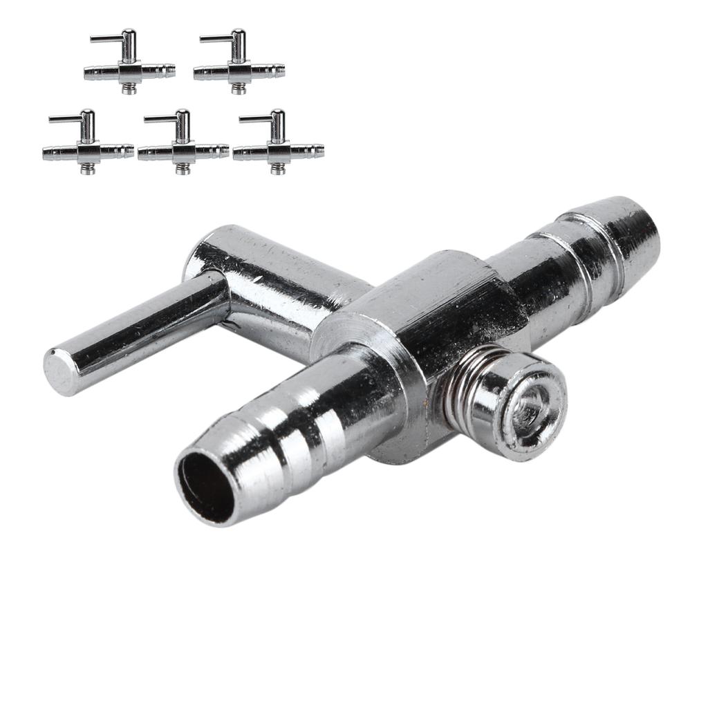 5 Pcs Aquarium Air Valve One Way Stainless Steel Flow Control Lever Valve for Fish Tanks