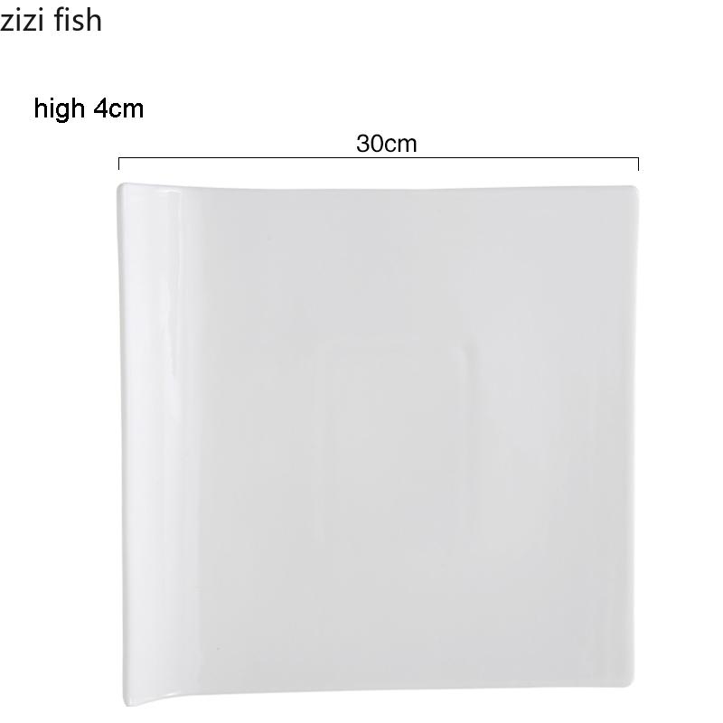 Simple Square Ceramic Pasta Steak Plate Sashimi Sushi Plates Home Kitchen Solid Color Tableware Cooking Dish Snack Desserts Dish