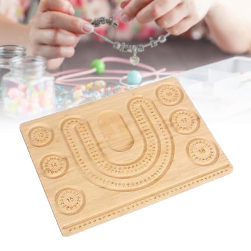 PEWETE Wooden Bead Board, Jewelry Measuring Board, Measuring Bead Design Tray, Bracelet Design Board for Jewelry Making, Beading Projects, Necklace Ma