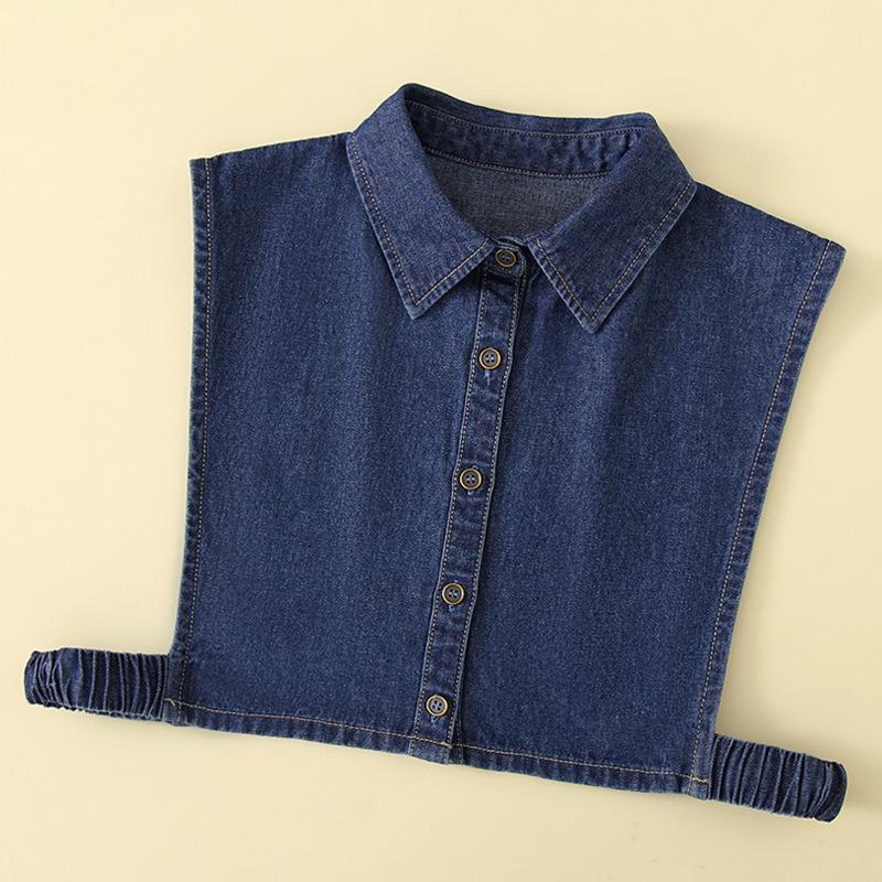 Versatile Women’s Washable Denim Dickey Faux Collar for Sweater