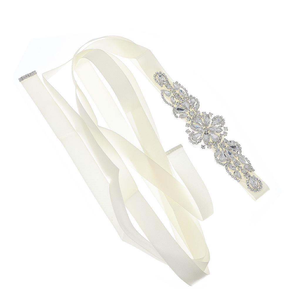 Accessoire Ceinture de Mariée Européen et Américain Cousu Main avec Strass