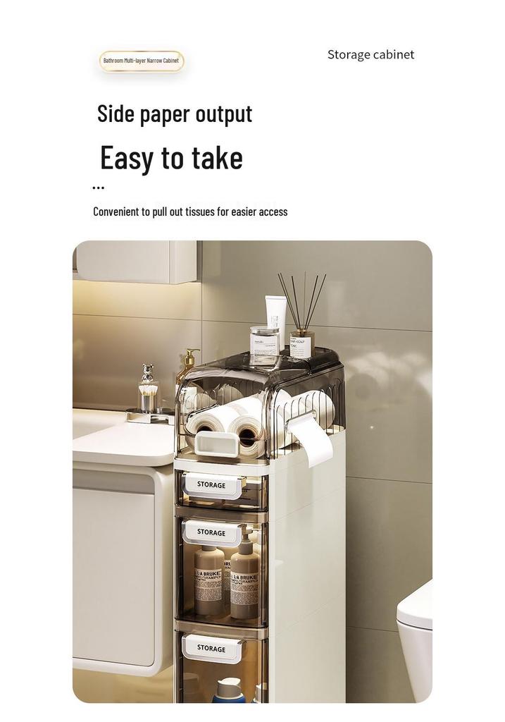 Multi-functional Narrow Bathroom Storage Cabinet for Toilet