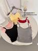Korean-Style Girlish Camisole Vest with Pleated Inner Layer and Chest Pads
