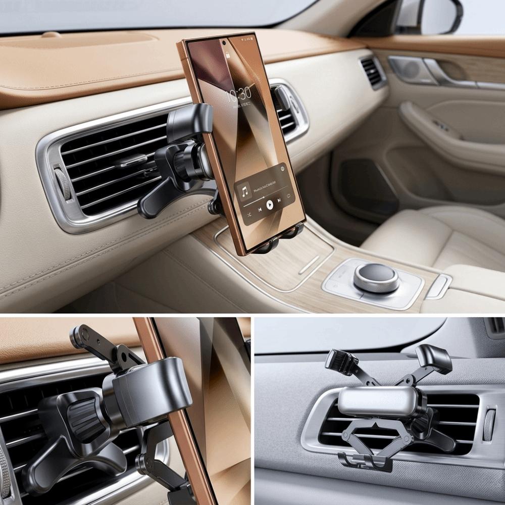 Gravity Retractable Fold-Screen Car Phone Holder Gravity Retractable Car Mount Large Smartphones