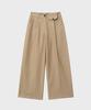 NOIRER FOR WOMAN Heavy Chino One-Pleat Wide Pants (Beige)