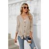 Damen Bluse Herbst Langarm Button Up Cardigan Strick Gebürstet Tops