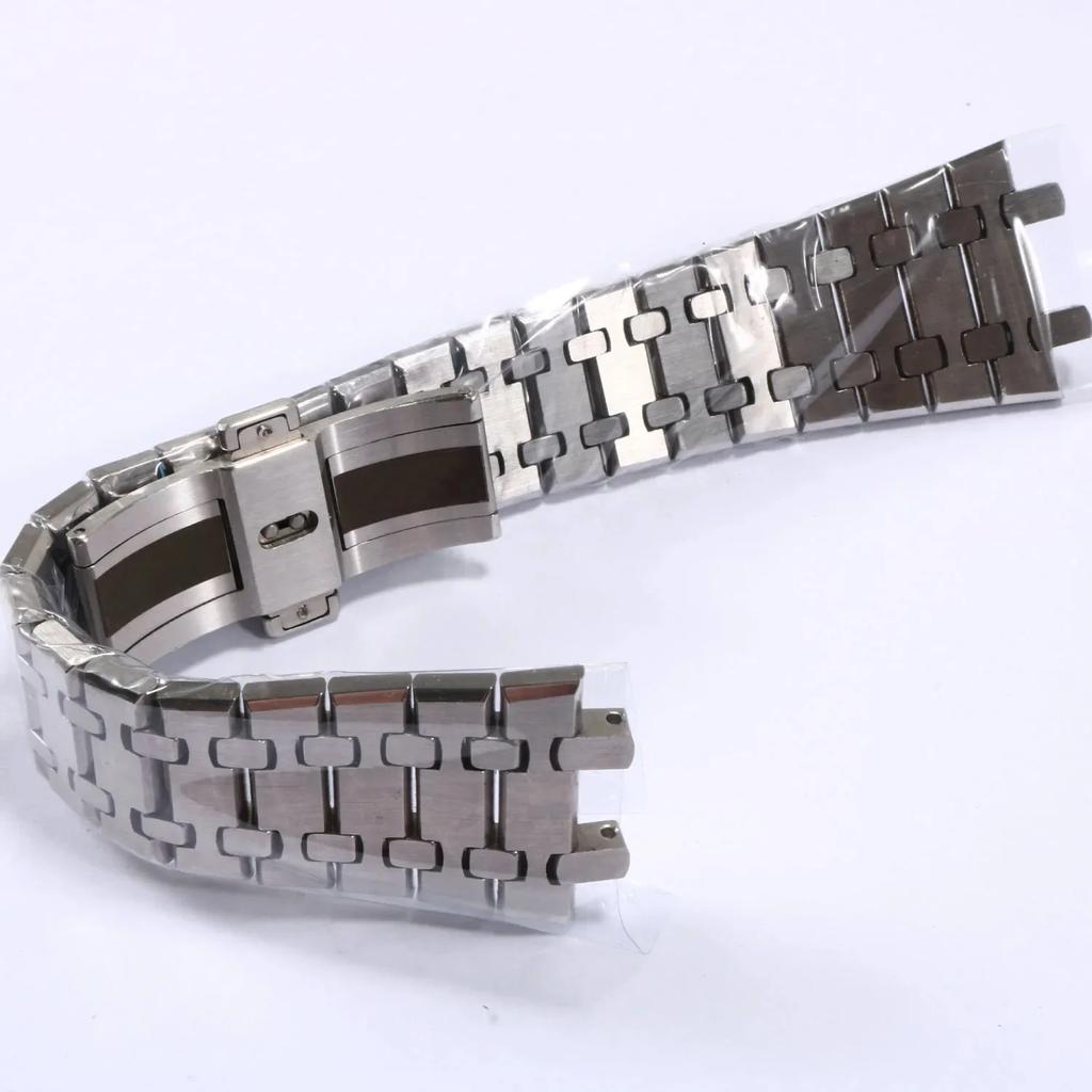 Watchbands 21mm 26mm Men Women Full Stainless Steel Bracelet For AP ROYAL OAK 15400 26331 15500 Watch Strap Folding Buckle