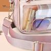 Removable Shoulder Strap Crossbody Bag Transparent Waterproof Adjustable Portable Lightweight Zipper Closure Large Capacity Phone Money Glasses