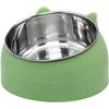 AIMOONSA 15° Inclined Stainless Steel Cat Bowl 200 Ml - Green, Non-slip, Dishwasher Safe