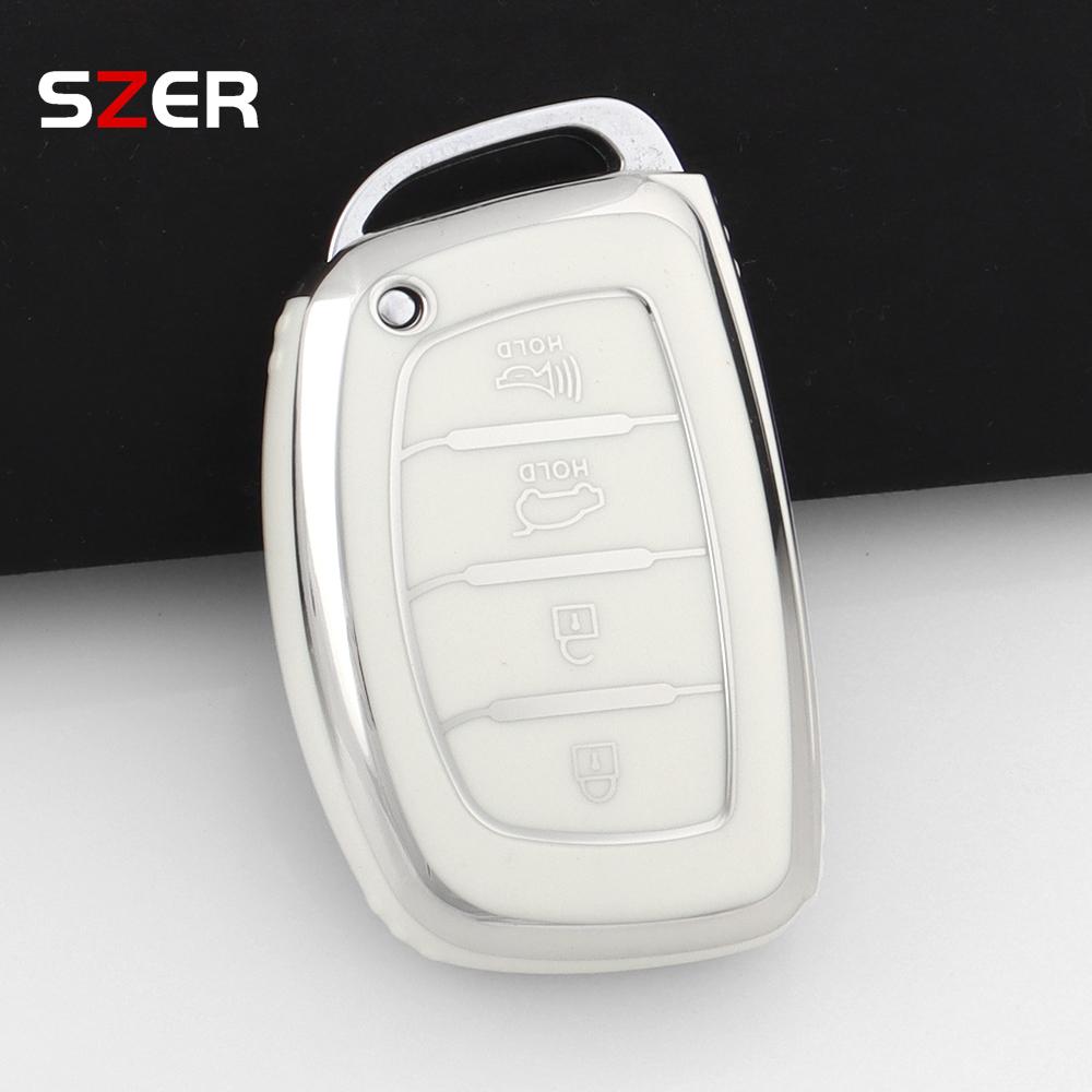 3 4 Tasten TPU Auto Smart Key Hülle Abdeckung Schlüsselanhänger Für Hyundai Tucson Santa Fe Rena Sonata Elantra Creta Ix35 Ix45 I10 I30 I40