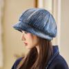 Hats for Women's Autumn and Winter Newly Thickened Tie Dye Beret Korean Face Showing Small Octagonal Hat Windproof and Warm Painter Hat