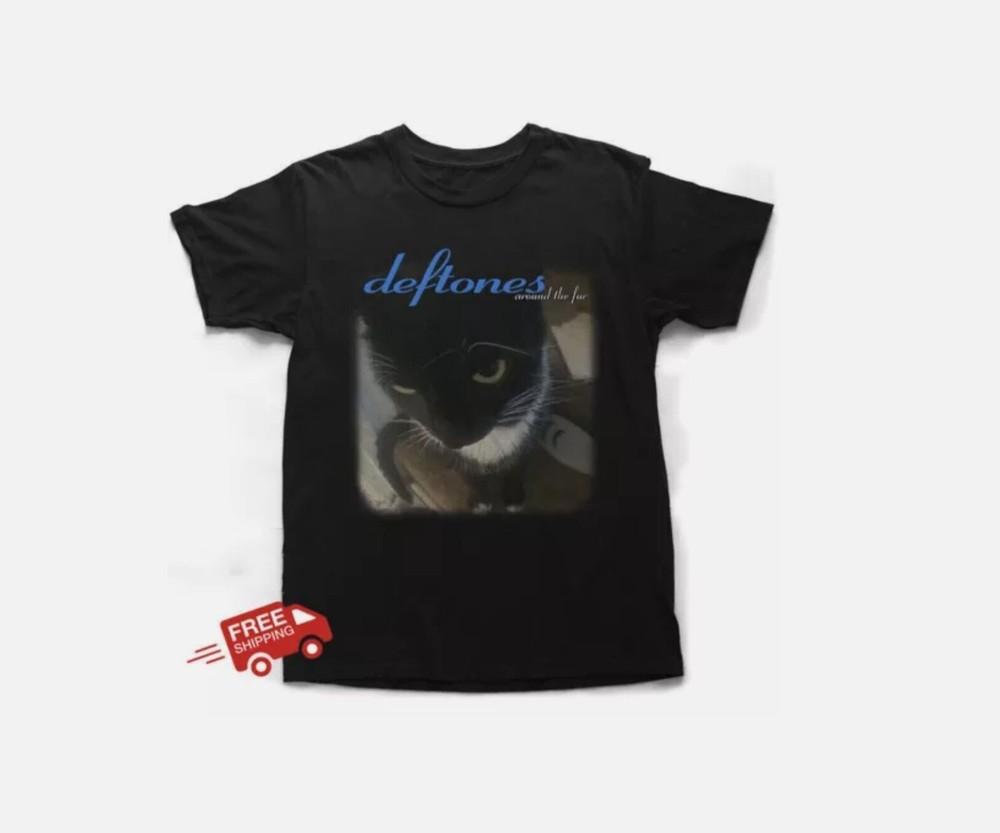 

Deftones Around The Fur Черная - Оранжевый Кот Смешной подарок Все размеры Унисекс Футболка XXL