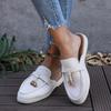 Women's Spring New Women's Wrap Head Half Drawback Wearing One Pedal Muller Lazy Shoes Casual Half Drawback