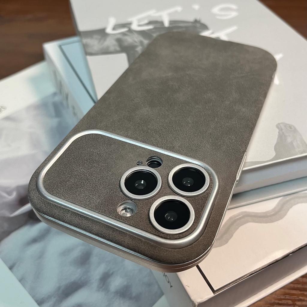 Matowe Skórzane Etui na Telefon ze Zamszu Dla iPhone 16 15 14 13 12 11 Pro Max Plus Ochrona Aparatu ze Skóry Jagnięcej Odporny na Wstrząsy Zderzak Miękkie Pokrowiec