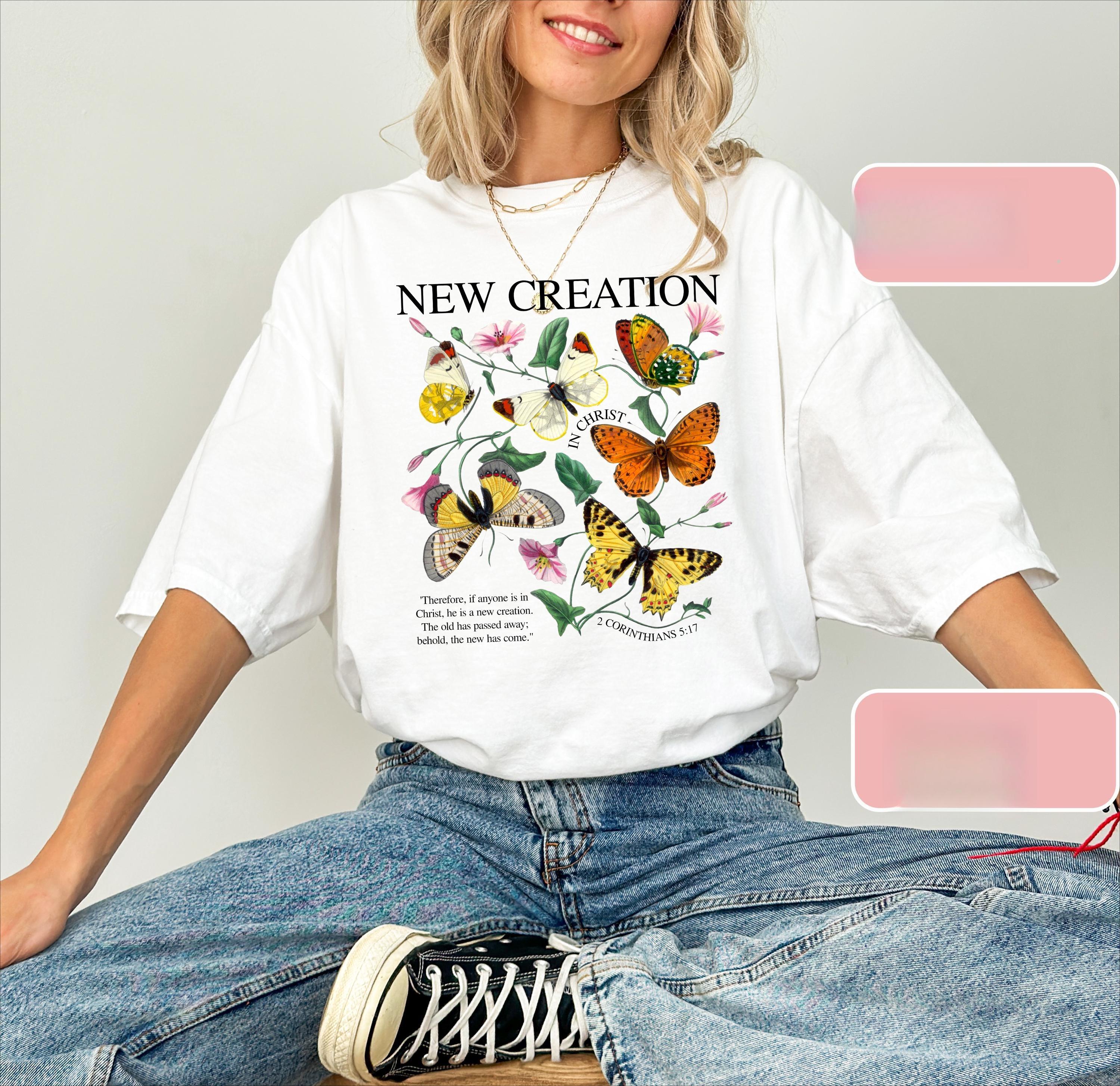

New Christian Shirts Butterfly Bible Verses Womens Inspirational Tshirts Faiththemed Tops Inspiring Message Tshirts S
