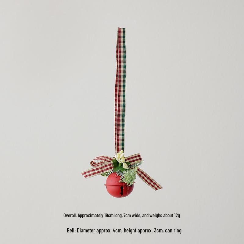 NUCHI Christmas Iron Art Pine Cone Red Berry Bell Ornament for Tree Decoration