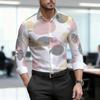 Camicia da uomo 2026, nuova, a pois bianchi e neri, a maniche lunghe, da lavoro, vestibilità slim, alla moda, casual, tessuto di alta qualità