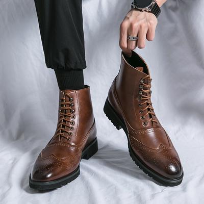 Fashion Men's New Fashion Trends Carving Boots Social Office Business Dating Formal Party Shoes Comfort Versatile Quality Pointed Boots