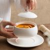 Ceramic Stewing Soup Cup with Cover Dish for Restaurant Tableware in High-class el Bird's Nest Seafood Cup Single Soup Pot