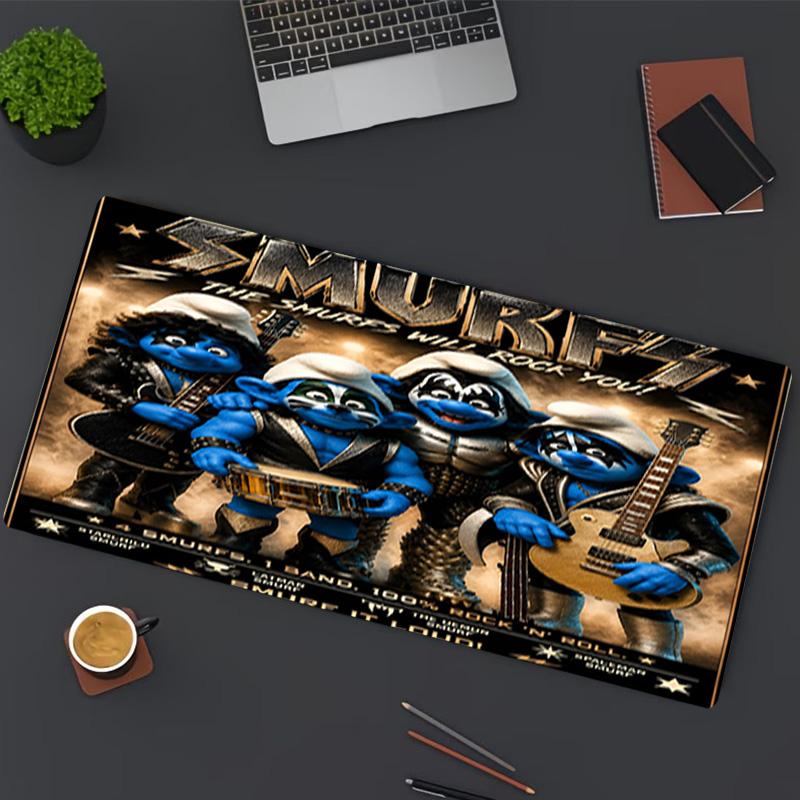 Blue Smurfs Print Mouse Pad, for Keyboard Pad Laptop PC Mat for Office Home Use, Desk Decor, Perfect Birthday Gift for Gamers